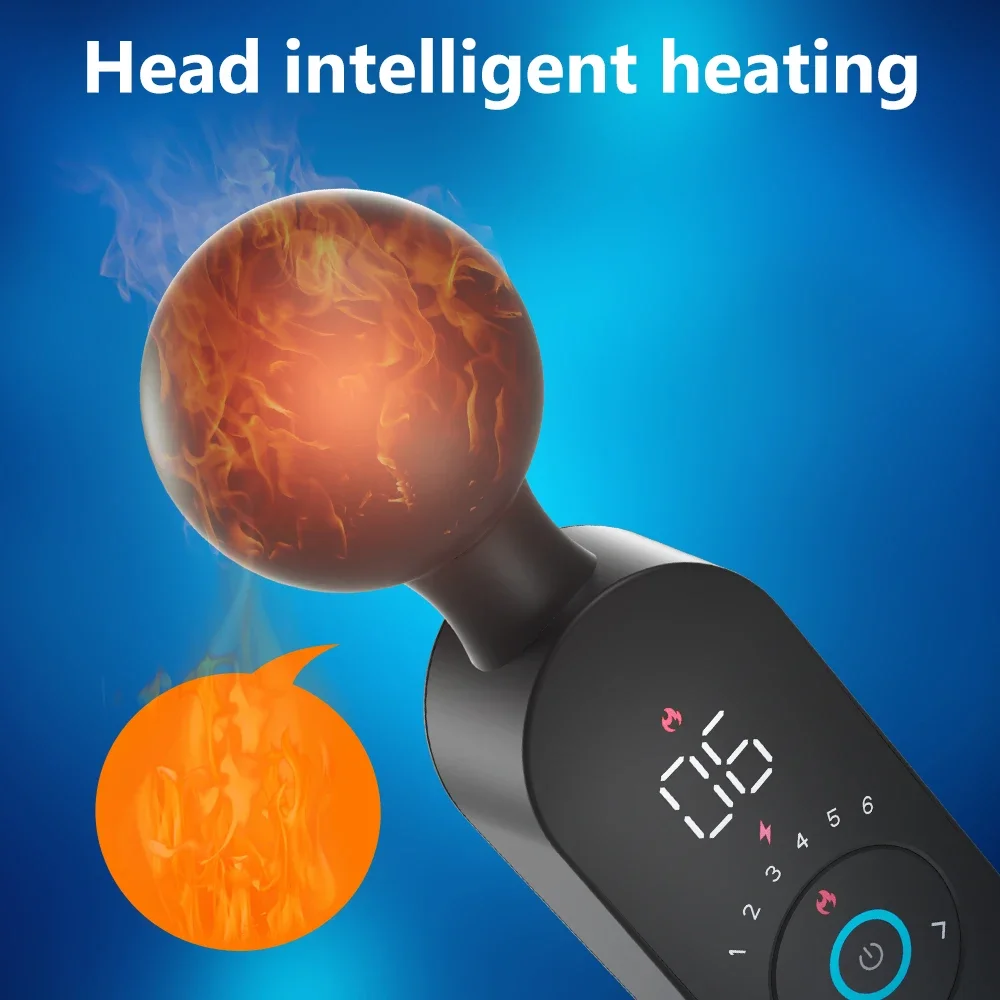 AV Magic Wand Vibrator สําหรับผู้หญิง Clitoris Stimulator ความร้อนที่มีประสิทธิภาพหญิงนวดดิจิตอลจอแสดงผล USB ชาร์จ Sex Toy