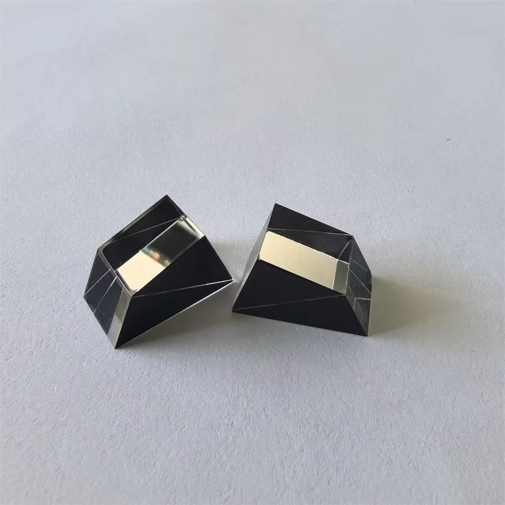 Trapezoidal Glued Right Angle Triangular Prisms Black Coating K9 Optical Glass For Teaching Photography Research 10pcs