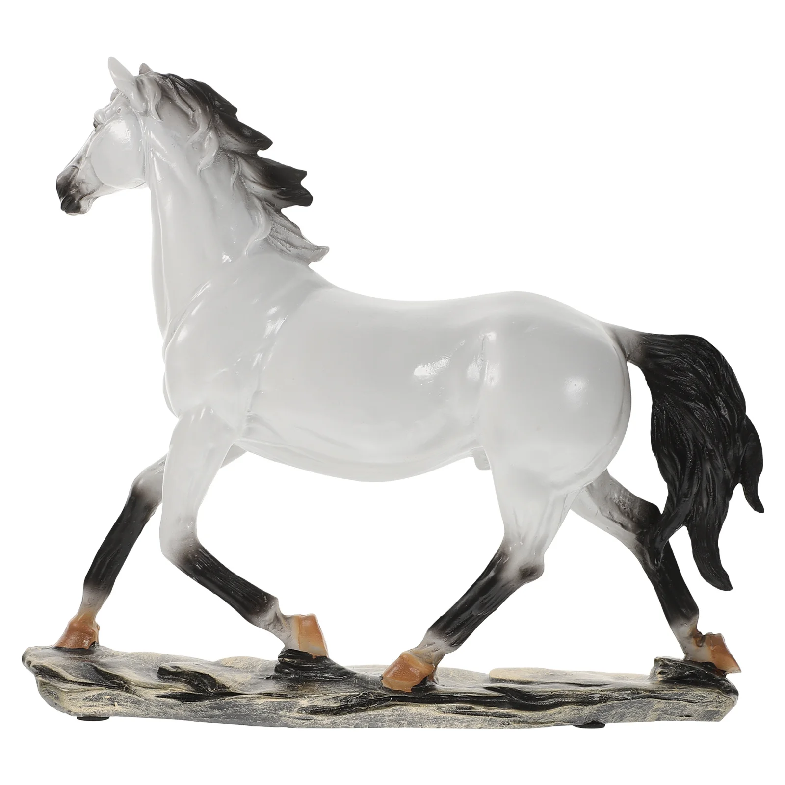 

1pc Running Horse Statue Resin Material Lifelike Design Home Office Decor Business Gift Desktop Adornment Horse Animal