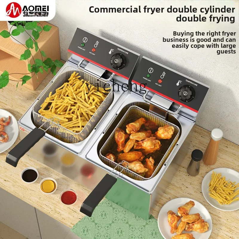 

electric fryer commercial double cylinder large capacity deep fryer