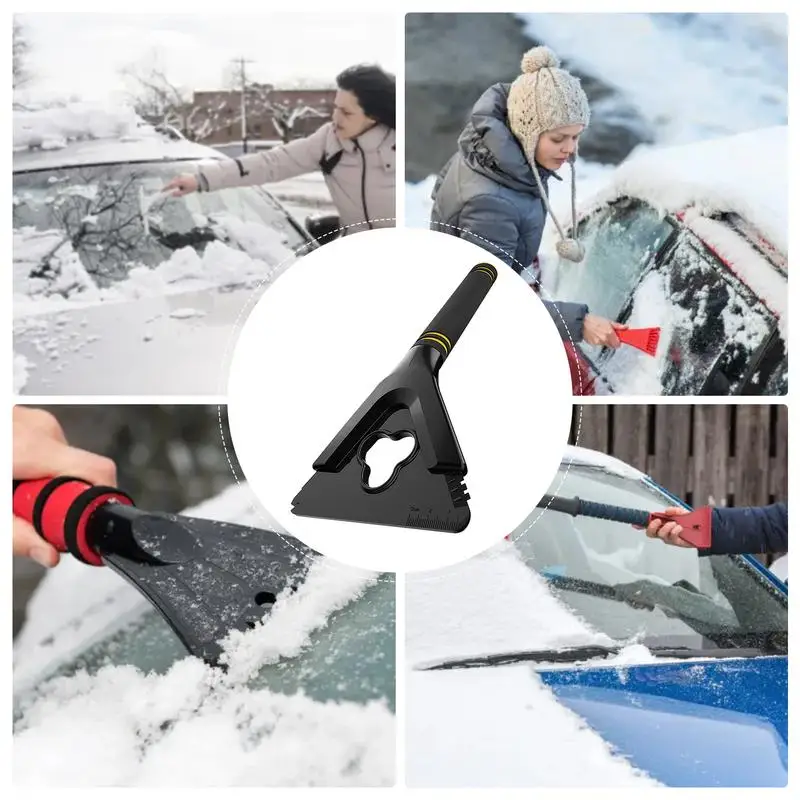 Pengikis es untuk mobil 3-in-1, pengikis penghilang kabut dan salju untuk alat pembersih kendaraan kaca depan mobil untuk truk SUV Off-Road