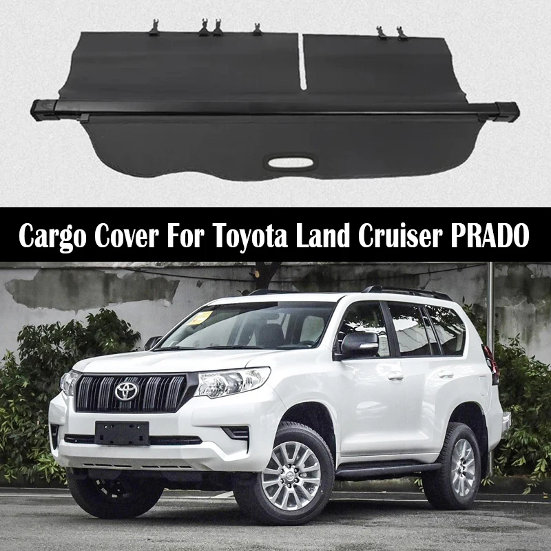 

Rear Trunk Cargo Cover For Toyota Land Cruiser Prado LC150 FJ150 2010-2021 Shield Shade Curtain Partition Board Privacy Security