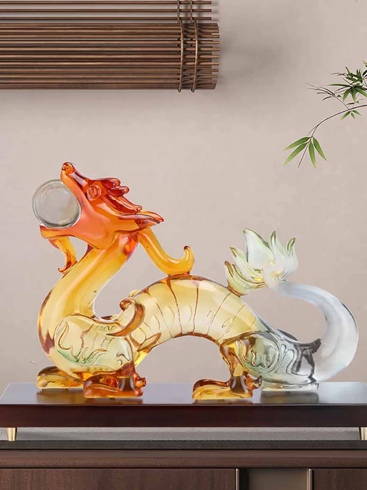Xianglong Zodiac Dragon Sculpture Ornament Crafts Office Living Room Wine Cabinet Desktop Statuette Decoration Gifts