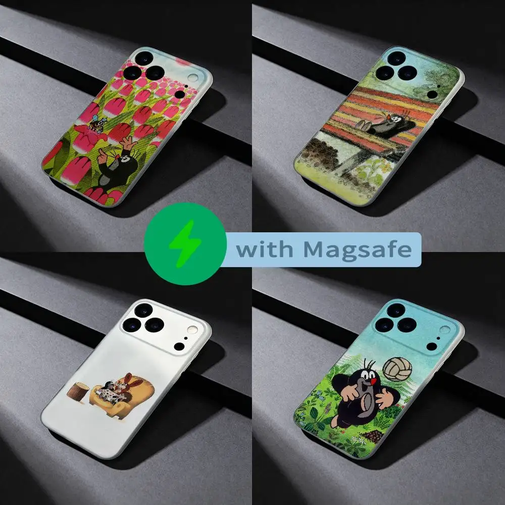 

L-Little M-Mole Cartoon Phone Case For iPhone 17,16,15,14,13,12,X,XS,Pro,Max,Plus,E,Air,Mini with Magsafe Magnetic Slim Frosted