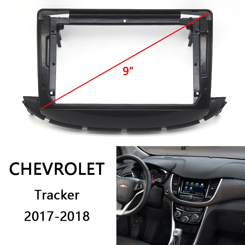 2 Din Android Head Unit Car Radio Frame Kit For Chevrolet Tracker 2017 2018 Auto Stereo Dash Fascia Trim Bezel Faceplate