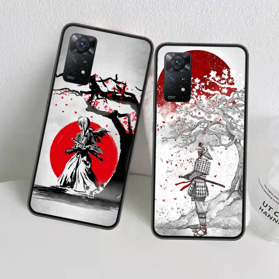 Hot Japanese Anime Samurai Phone Case For Redmi Note 13 Pro 5G Plus 12 12C 10 10A 10C 9 9A 9C 9T 8 8A K60 K70 Pro Xiaomi Cover 7