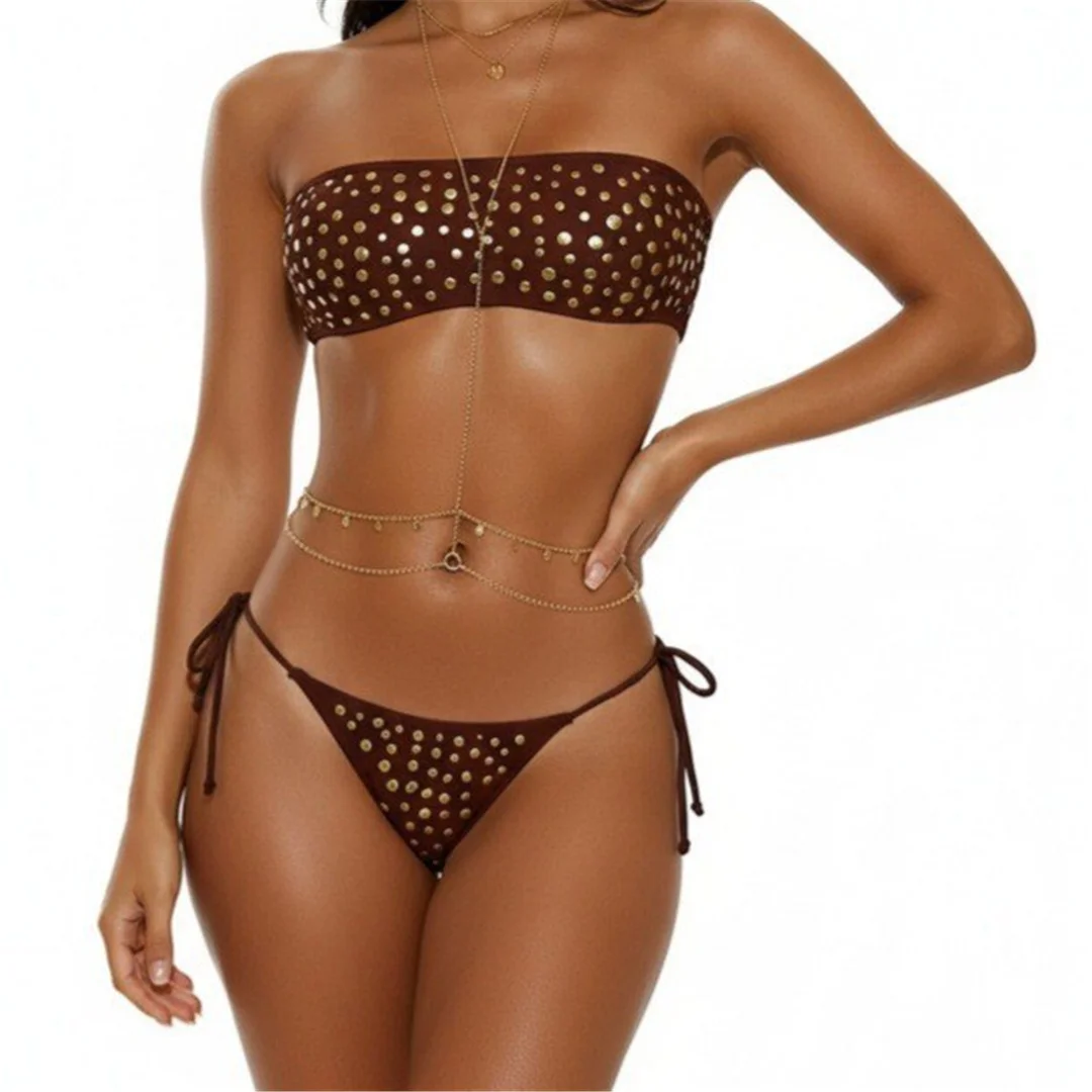 S - XL Neuer, sexy 3D-Bikini mit Polka-Dot-Muster, Damen-Badeanzug, zweiteiliges Bikini-Set, Badebekleidung, Badeanzug, Modell V8122 – Detail 3