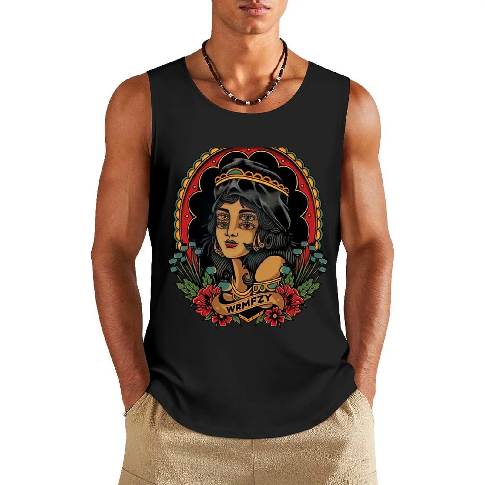 

wrmfzy Tank Top gym Men's t-shirts men clothings tops