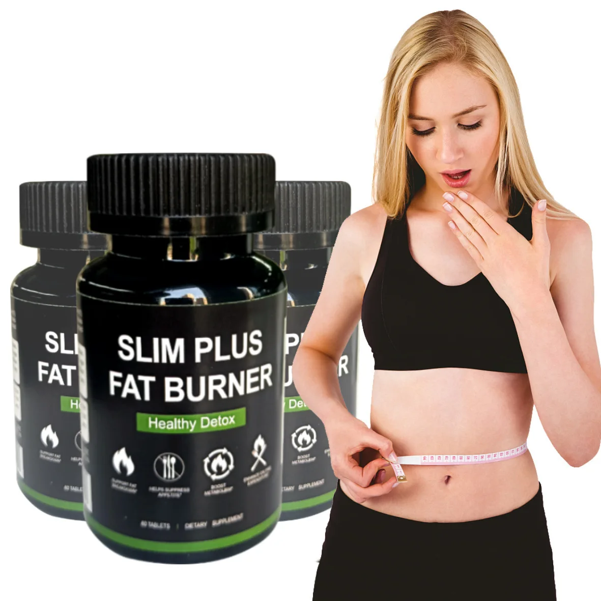 60 Pcs Slim Plus Fat Burner Healthy Detox Slimming Capsule  Weight Loss For Men & Women Burn Cellulite