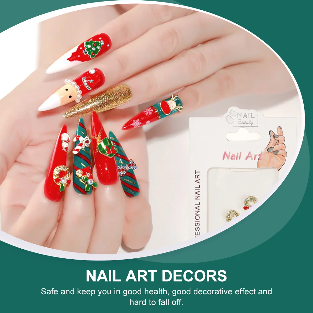 

Nail Embellishments Christmas Stickers Holiday Charms Ornaments Art Accessories