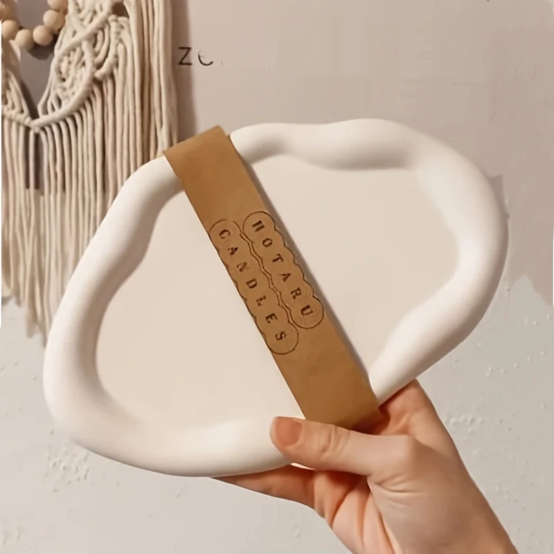 

1 PCS DIY 3D Cloud Shape Resin Tray Silicone Mold Asymmetrical Oval Jewelry Storage Aroma Candle Mould for Creative Crafts