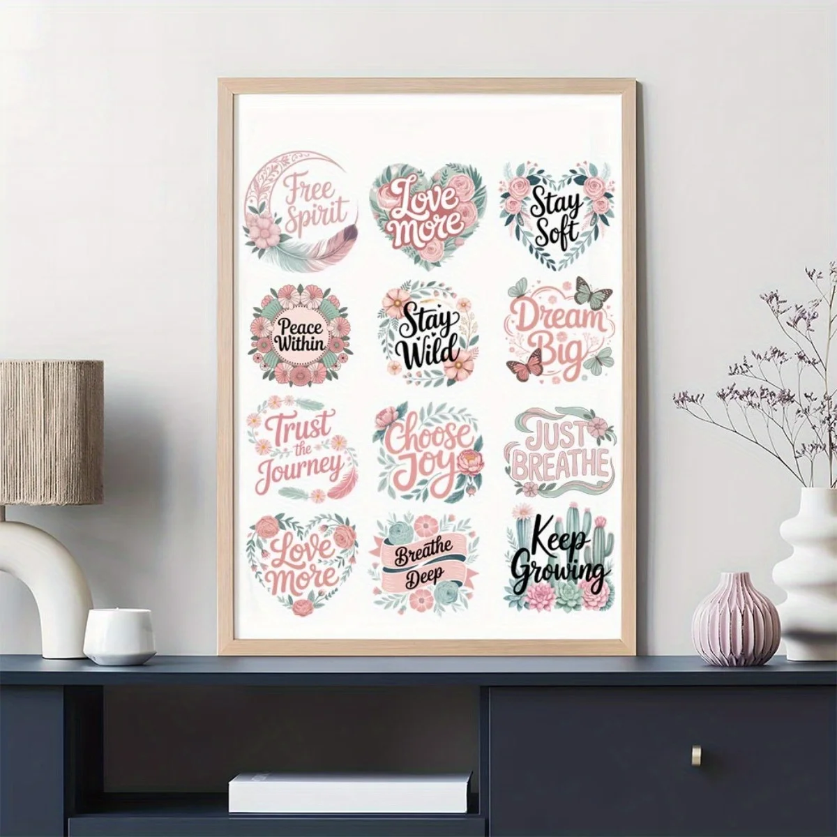 24Pcs/Set Positive Energy Quotes DIY Wrap Stickers Coffee Cups UV DTF Transfers Decor Sticker On Mugs 16OZ Waterproof Sticker view 4