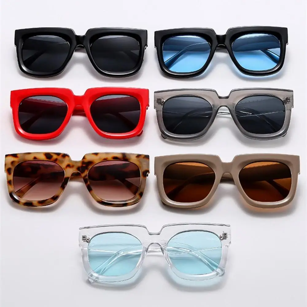 Fashion Retro Glasses Oversize Square Sunglasses Goggle Travel Self-Driving Pc Metal Anti-Uv Anti-Blue Light Driver Car Supplies