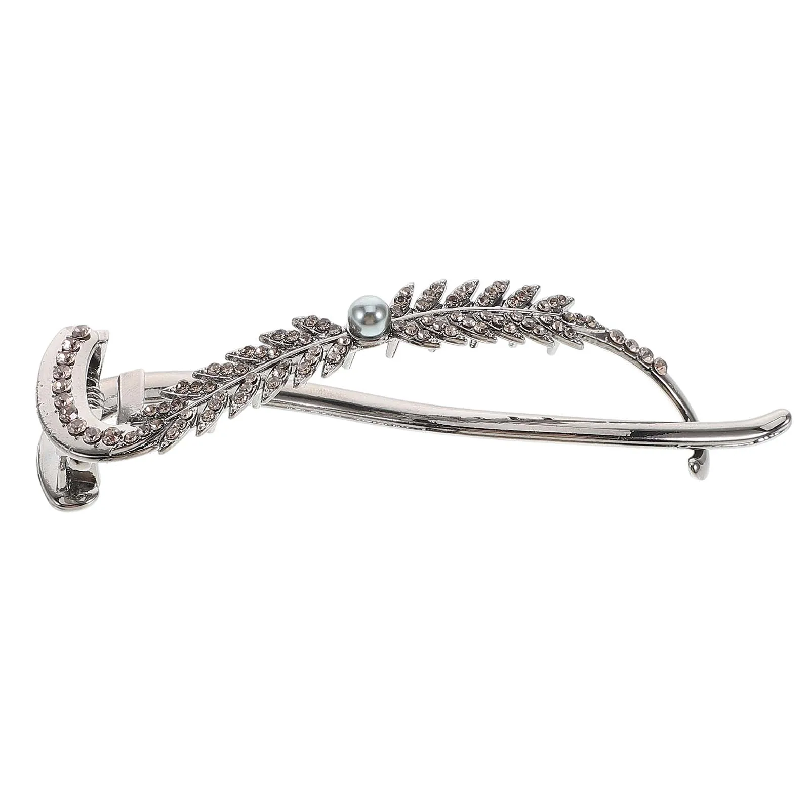 

Stylish Wheat Clip For Women Rhinestone Barrette Elegant Non-Slip Alloy Hair Accessory Vintage Sparkling Claw Clip Party Prom