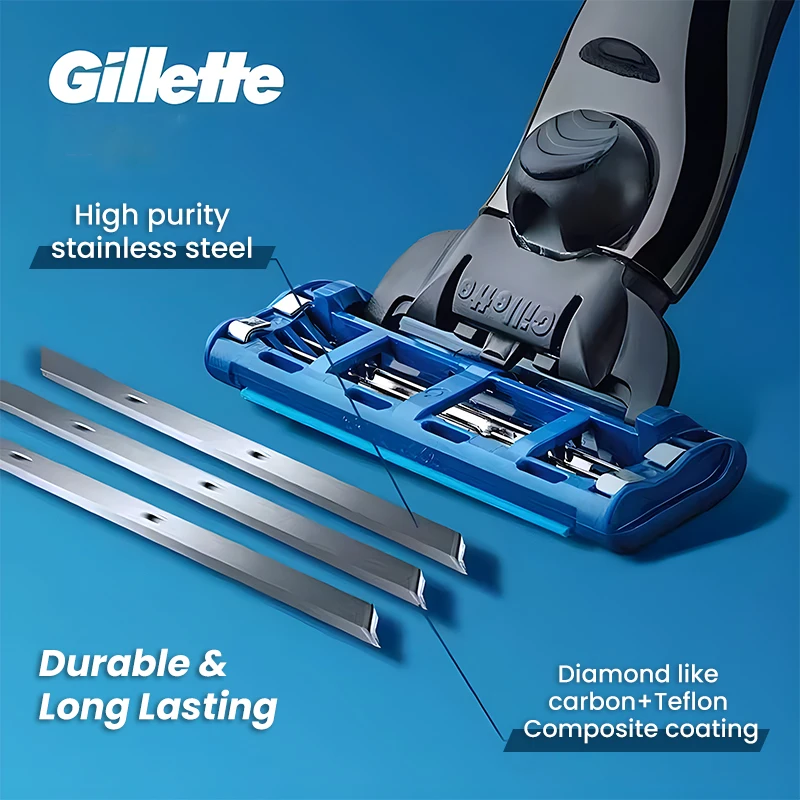 Gillette-Rasoir pour Mach 3 Turbo, Tête de Rasoir Flottante, Sécurité, Lisse et Rapide, Mouvement 3D, Rasoir pour Homme