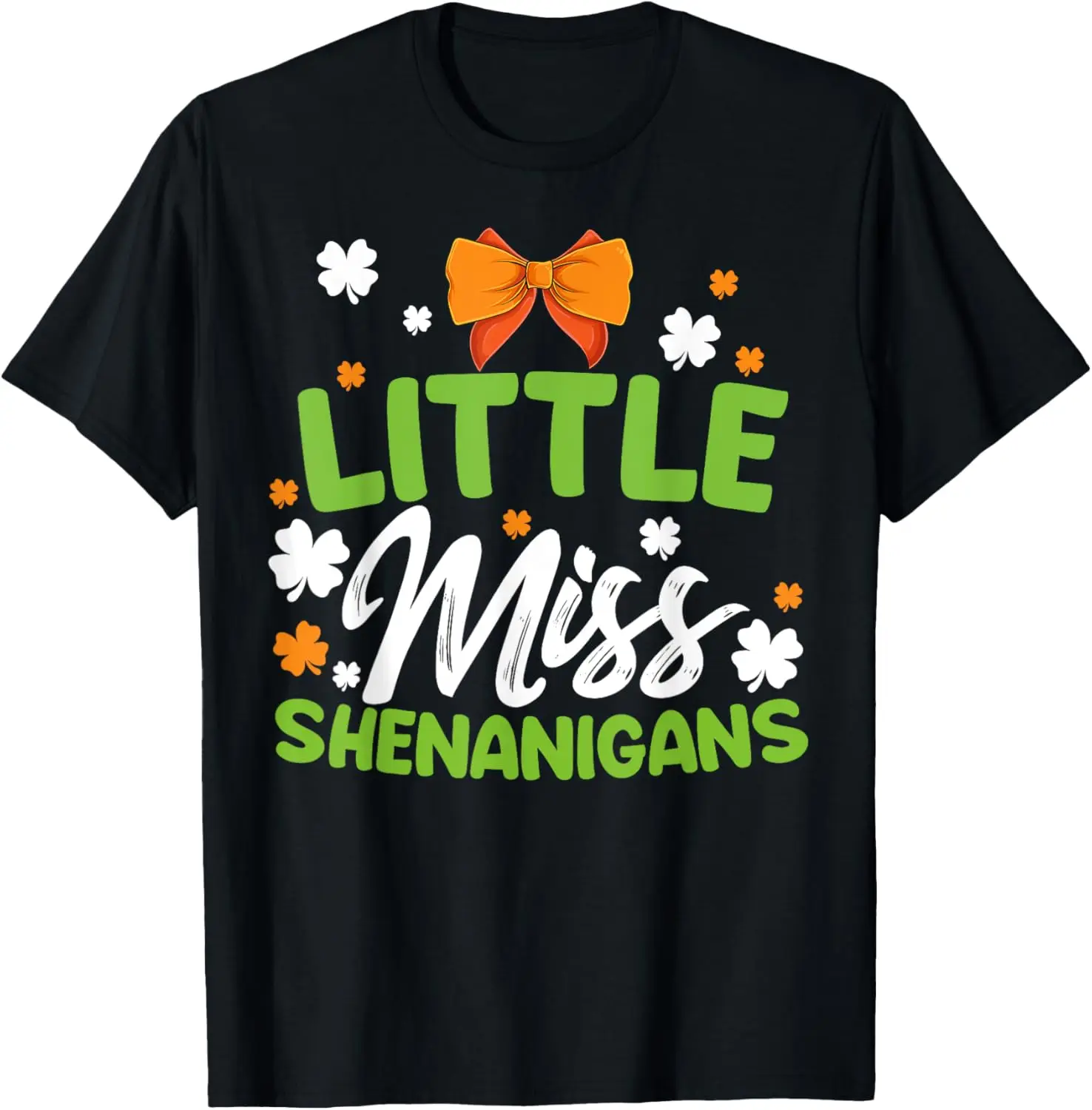 

Little Irish Miss Shenanigans St Patricks Day Irish Shamrock T-Shirt
