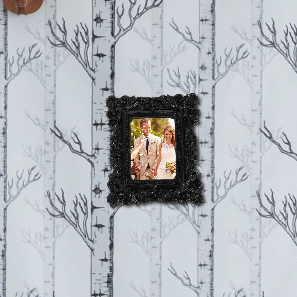 

4Pcs Retro Resin Mini Picture Frames Bright Color Desktop Photo Display Decor Resin Mini Picture Frame