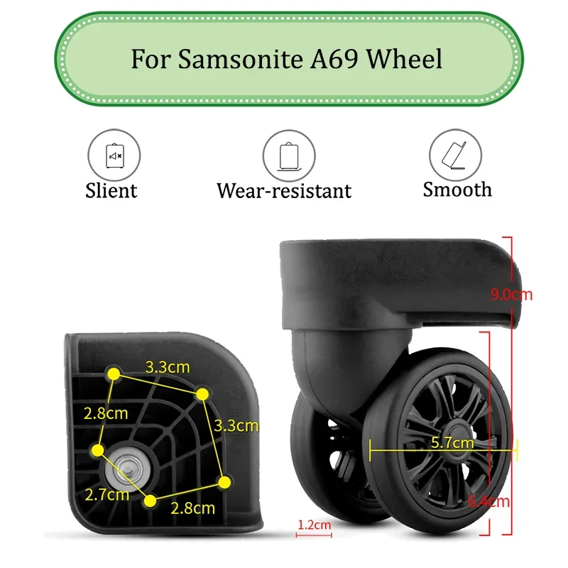 

Suitable For Samsonite A69 Universal Wheel Trolley Case Wheel Replacement Luggage Pulley Sliding Casters wear-resistant Repair