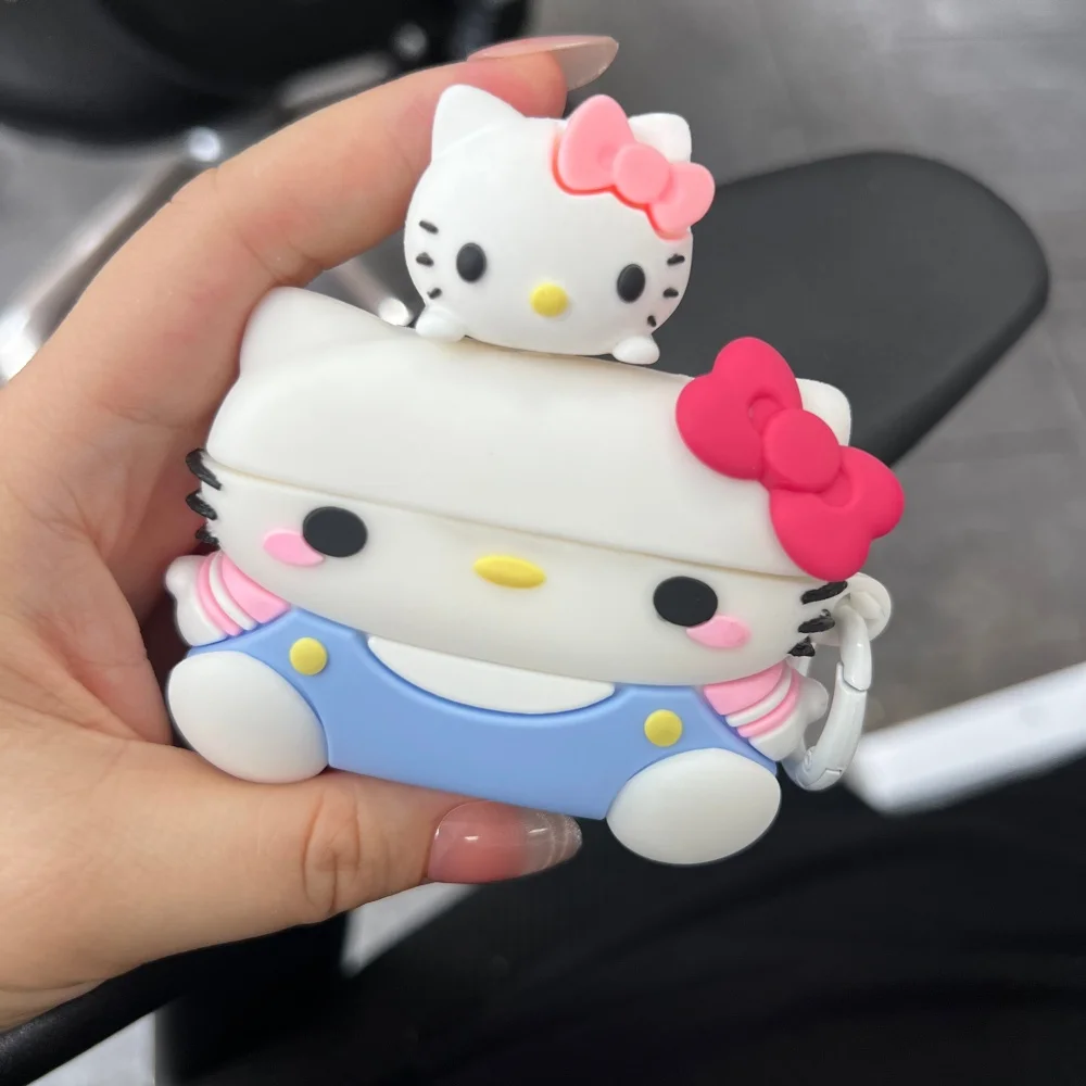 

Cartoon Kitty Protective Earphone Cover for Airpods Pro2 with Hook for Airpods Pro 4 3 2 1 Case Girls Women Funda