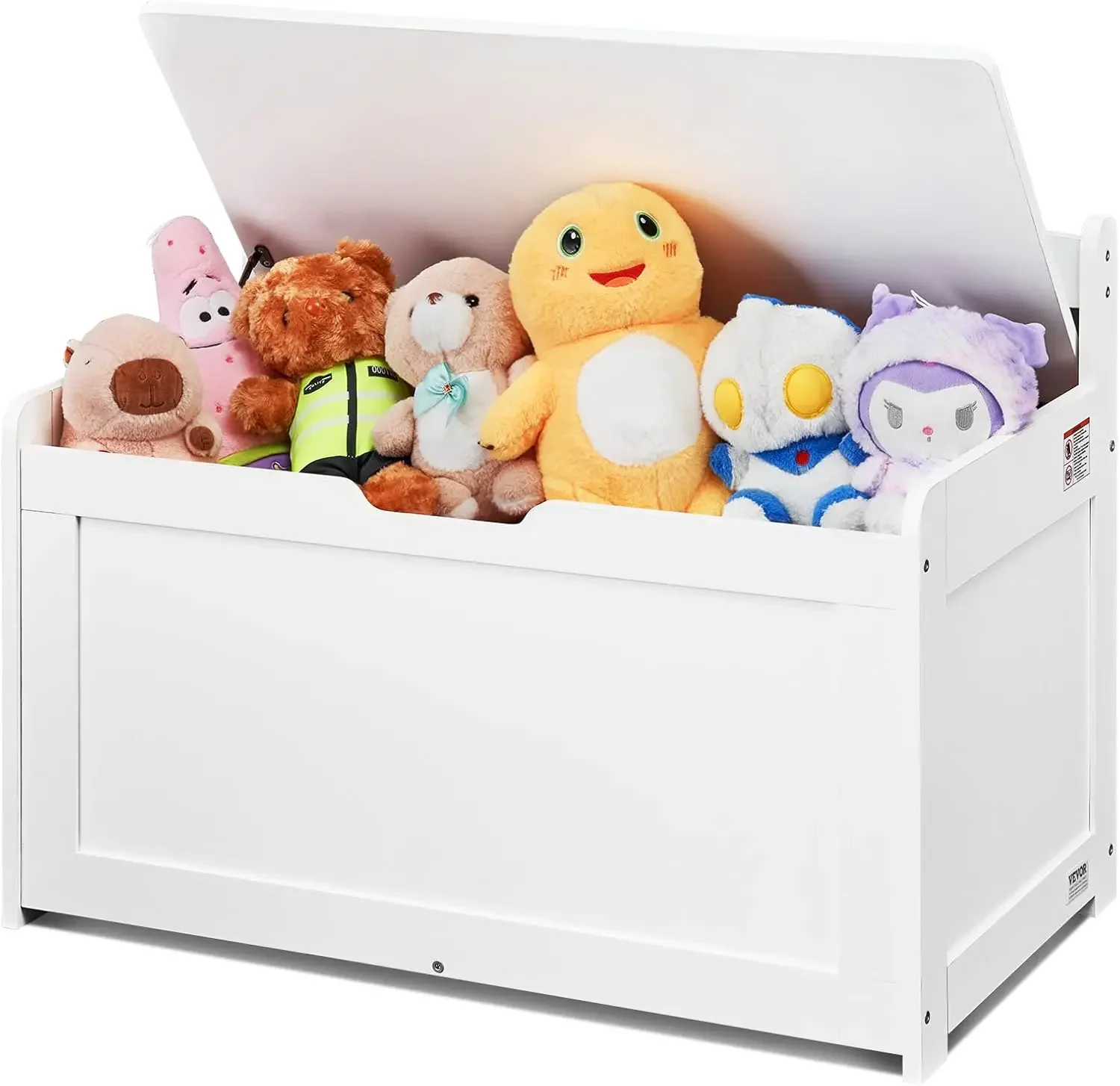 Wooden Toy Chest for Kids, Toddler Toy Storage Box with Flip-Top Lid and Safety Hinge, 32.68 x 17.91 x 24.02 Large Kids