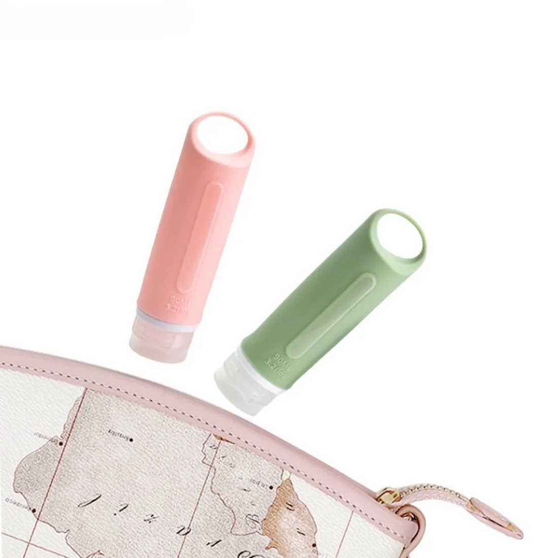 1 pz 60 ml riutilizzabile da viaggio sub-bottiglia articoli da toeletta portatile spremere bottiglia contenitore per campioni in silicone a prova di perdite con fori per appendere