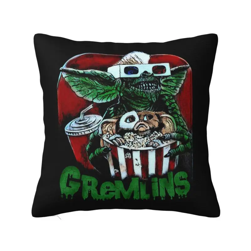 Gremlins Humorous Pillow Cover Home Decorative Printing Gizmo 80 Movie Mogwai Monster Horror Retro Sci Fi Cushion Cover for Sofa