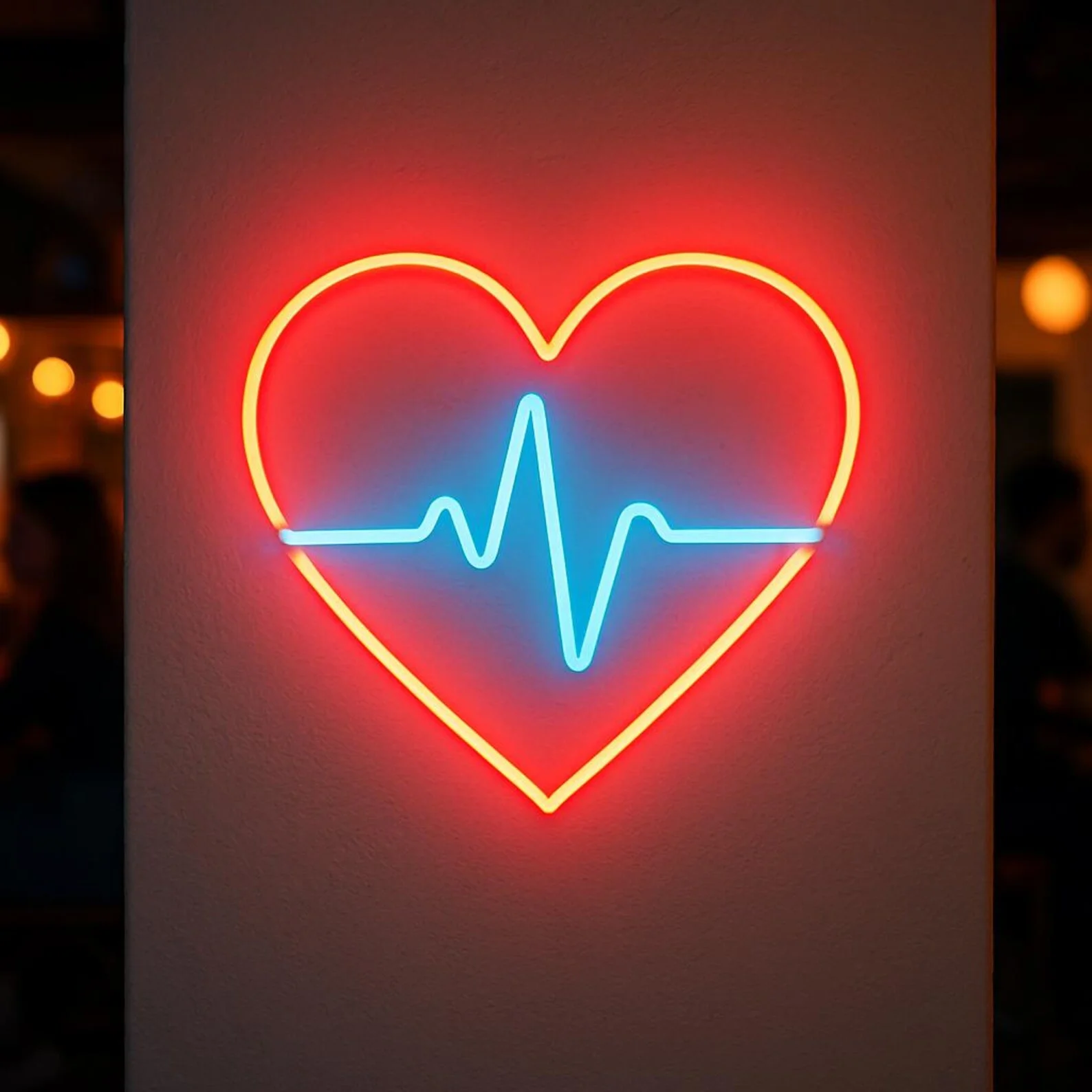 Heart with Cardioline Neon Sign, General Hospital Light, Medicine Led Sign, Gift Idea for Doctor