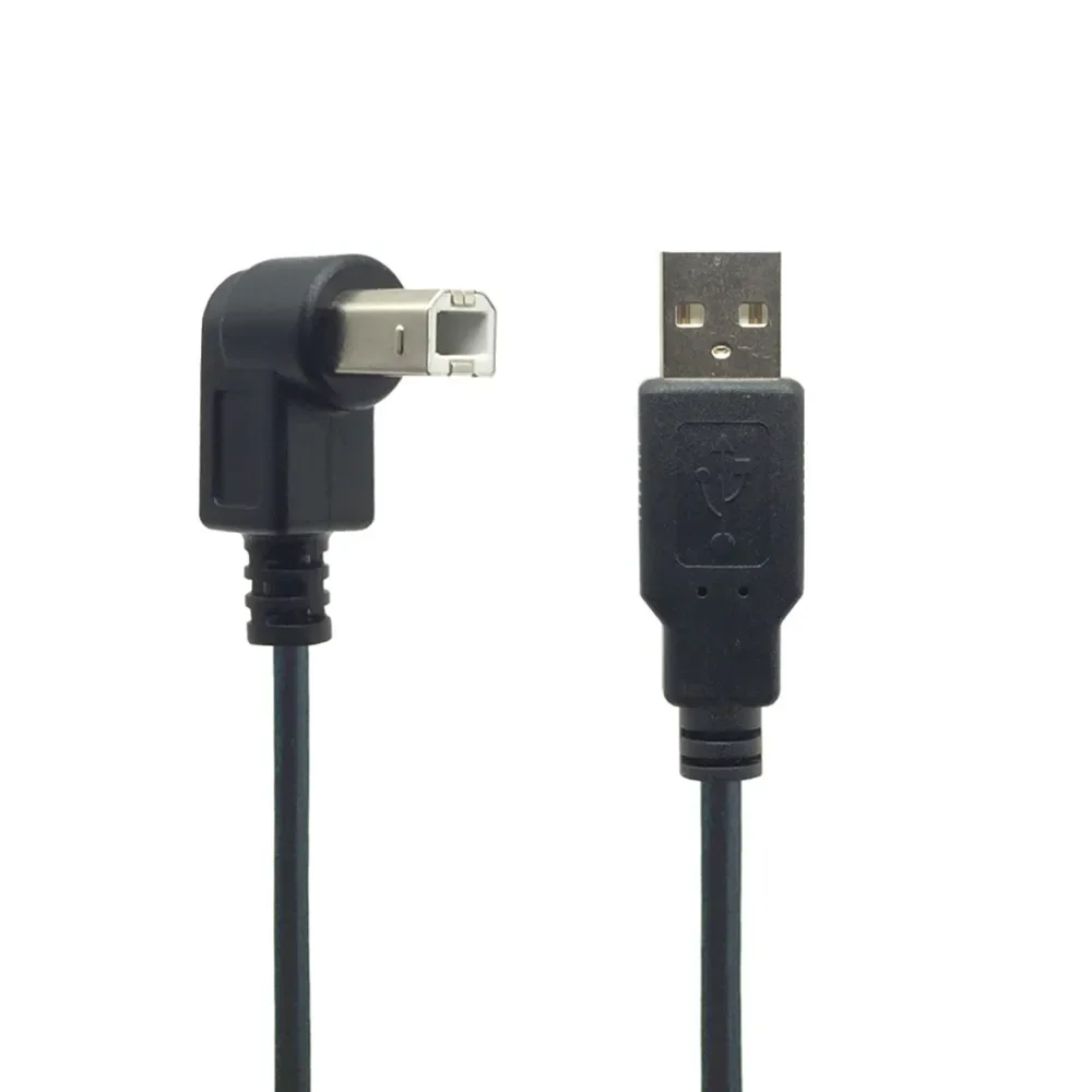 USB Tipe A laki-laki ke tipe B laki-laki 90 derajat kanan siku USB 2.0 kabel pemindai Printer 1.5M