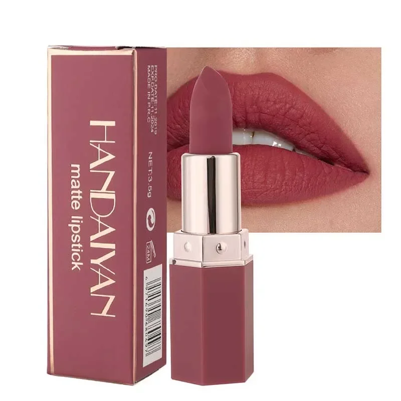 HANDAIYAN 6 Color Matte Matte Lipstick Beauty Brown Lip Gloss Lipstick Matte New Arrival All Design Create The Perfect Lip Easy