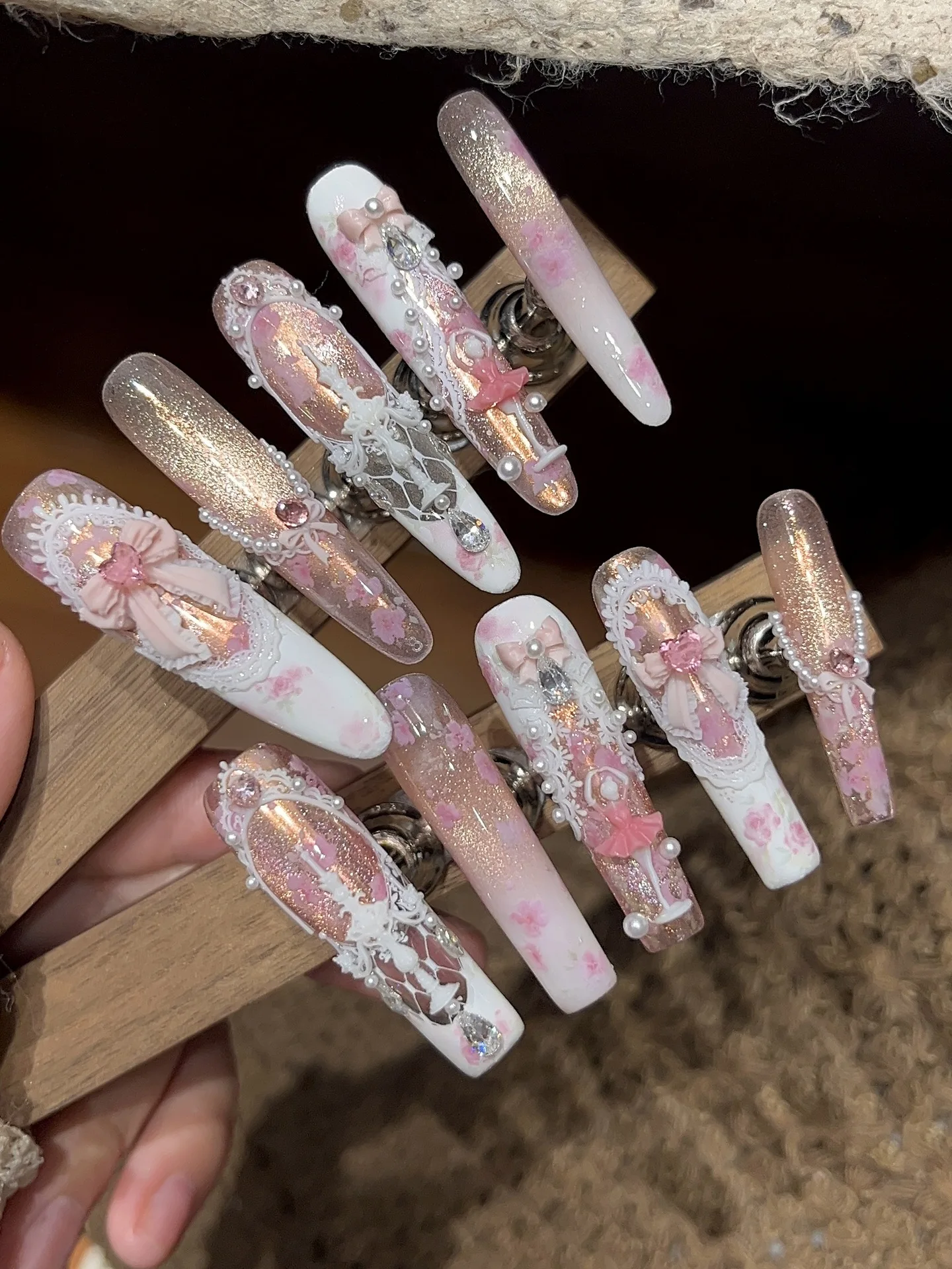 1 Stück 80cm Blumen-Spitzen-Nagelfolie für hübsche Transferfolien, Blumen-Aufkleber, Schleifen-Nagelfolien, Vintage-Rosen-Nagelkunst-Dekorationen – Detail 2