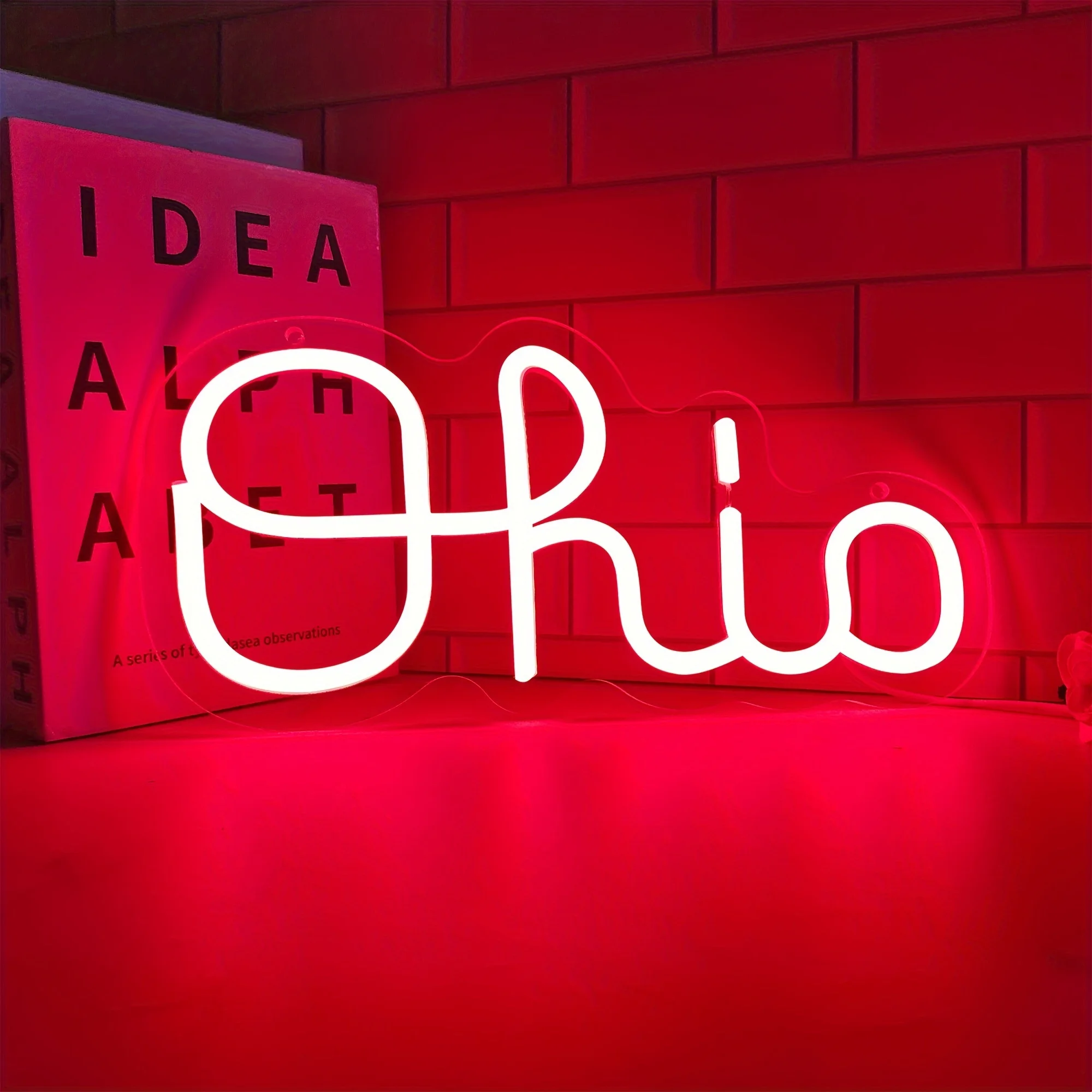 Ohio State Neon Signs for Bar Dorm Room Decor ,USB Powered Neon Signs for Bar Club Store Party Man Cave Home Wall Decor