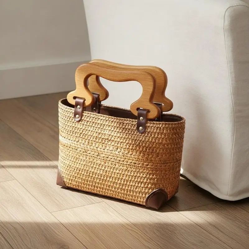 Burr-Free Natural Wood Arch Bag Handle 1Pcs Durable Replacement for DIY Knit Crochet Purse Handbag Making Craft Lovers