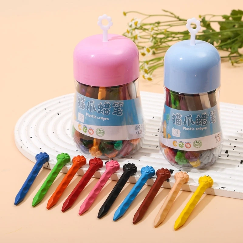 D0UA 12/24/36カラー幼児クレヨングリップが簡単なカラフルなクレヨンのためのカラフルなクレヨン