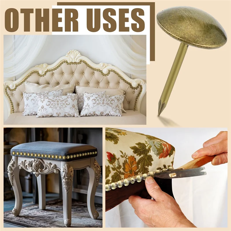 ABRB-toiles à ongles plaquées antiques décoratives, 10 pièces D11mm pour meubles, garniture de tête de clou pour tapisserie