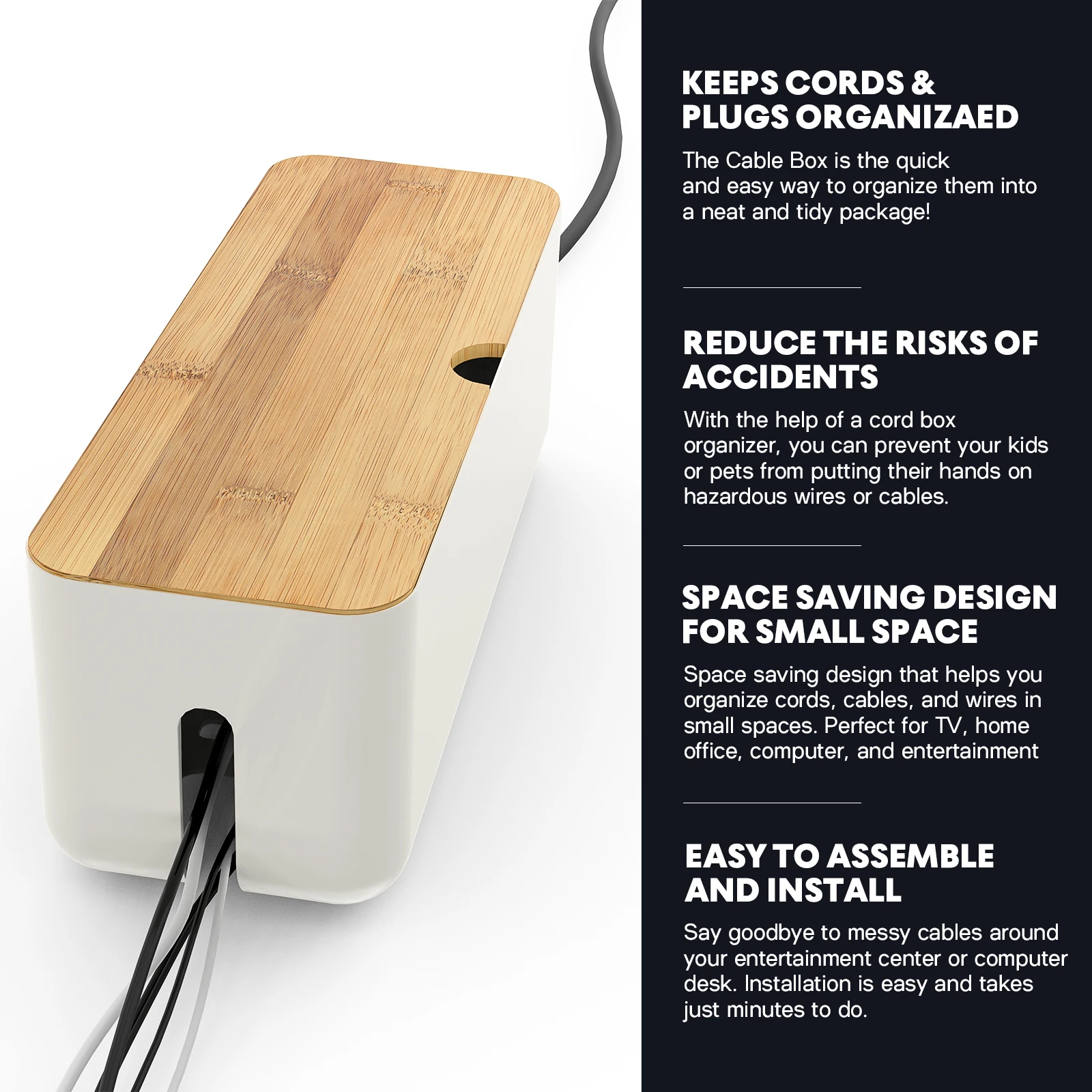 حامل تخزين شريطي منظم كابل الشحن مع نظام إدارة السلك لتنظيف المكتب وحماية قطاع الطاقة