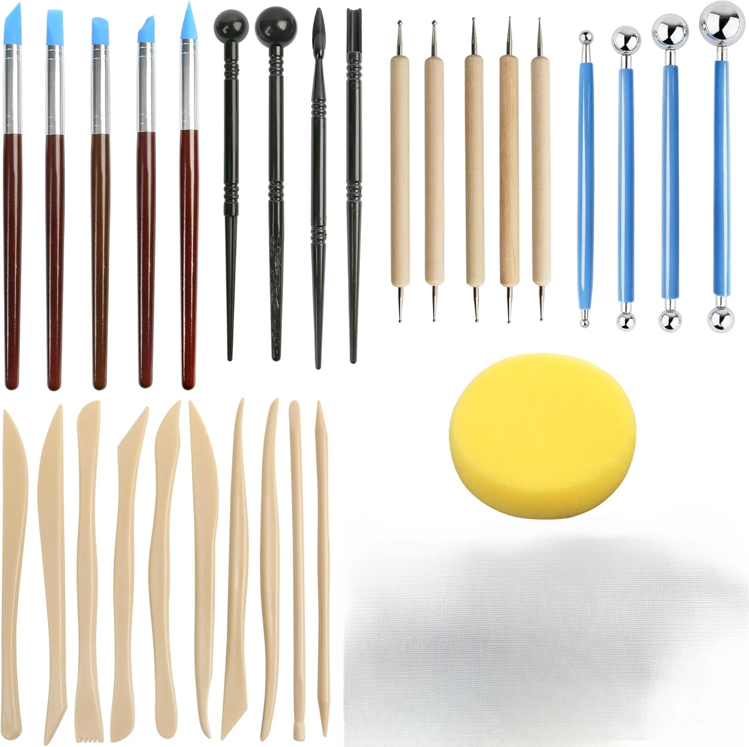 Narzędzia do gliny polimerowej Narzędzia do modelowania gliny Zestaw do rzeźbienia w glinie ceramicznej, zestaw narzędzi do gliny na sucho, rzeźba, rysunek, kropkowanie, formowanie