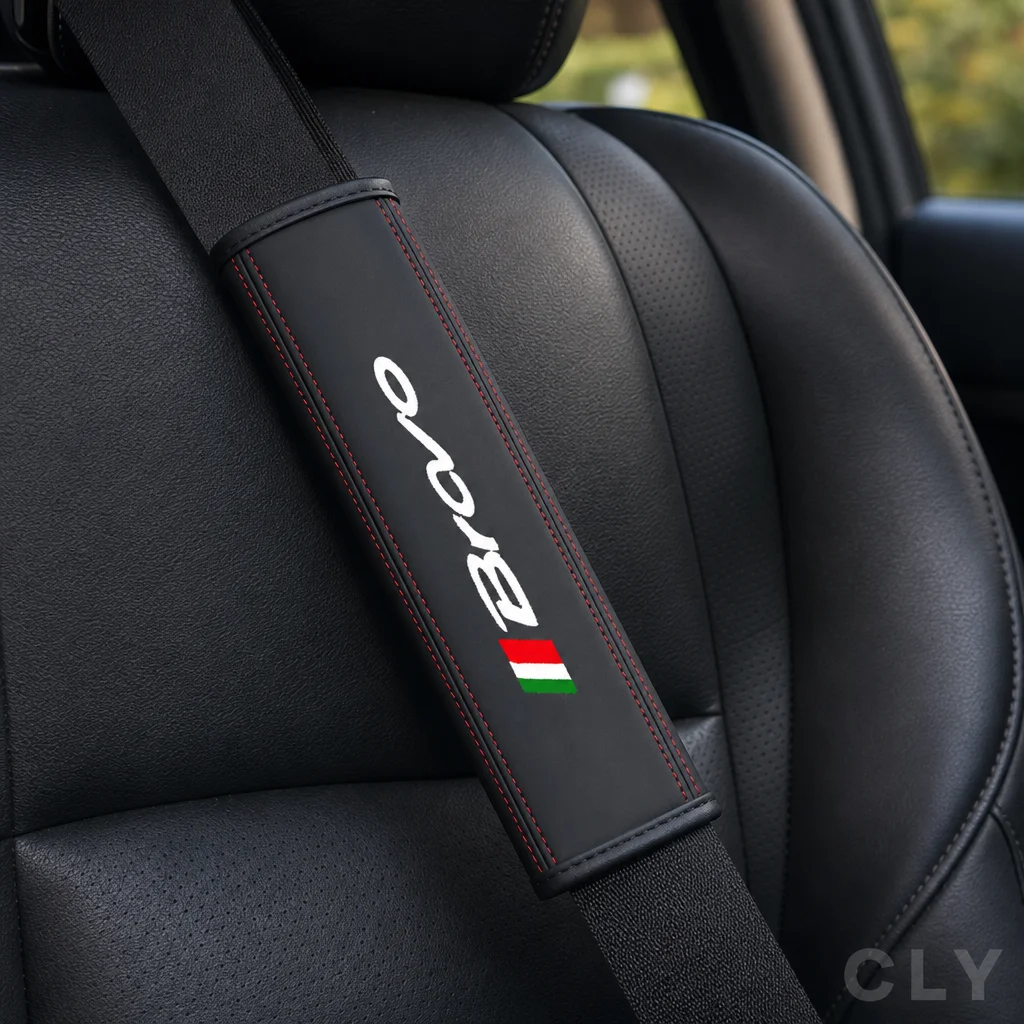 

Car Seat Belt Nappa Leather Safety Belt Shoulder Covers For Fiat Bravo Punto Ducato Iveco Stilo Panda Doblo Car Accessories