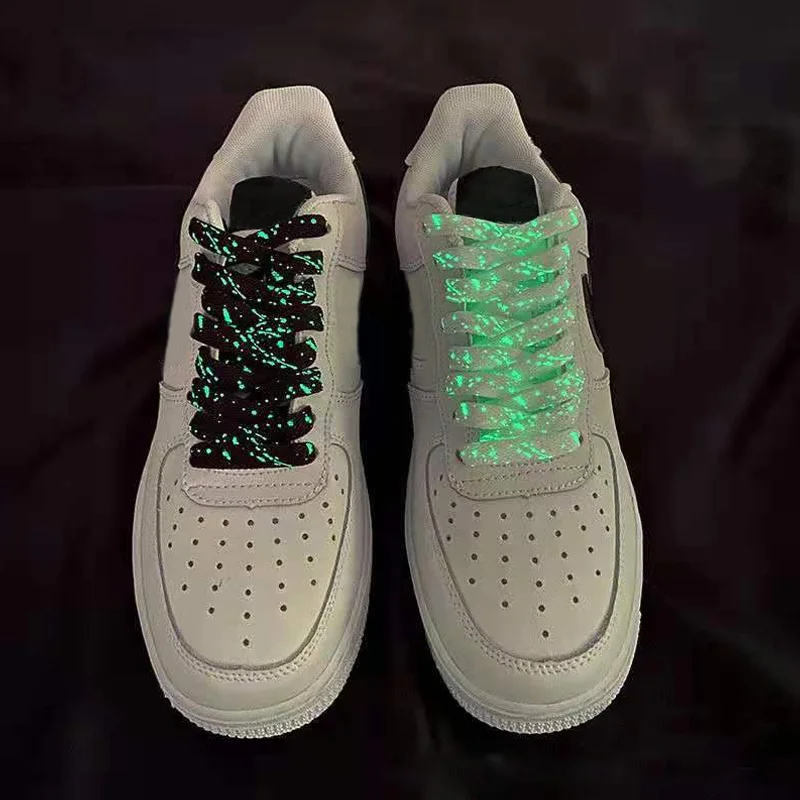 Mode 1 Paar Lichtgevende Groene Schoenveter Mannen Vrouwen Veters Gloeiende Fluorescerende Schoenveter Voor Sneakers Canvas Schoenen Snaren