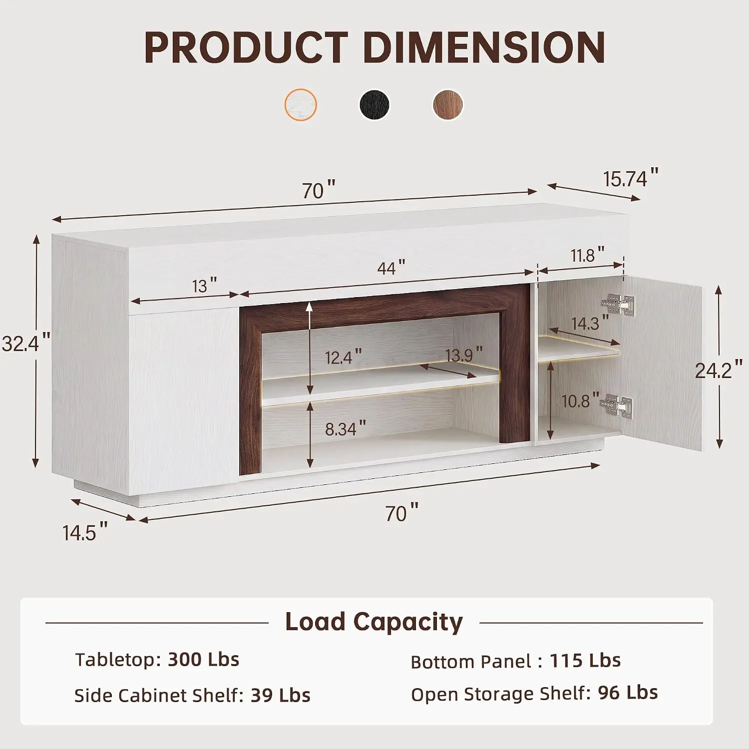 Modern TV Stand For TVs Up To 80