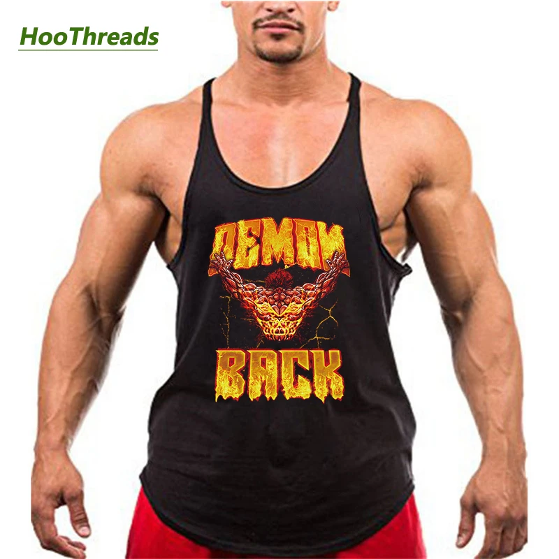 Anime Baki Hanma Print Stringer Tank Top for Men Y-Back Vest Muscle Training Undershirt Athletic Tops Gym Workout Bodybuilding