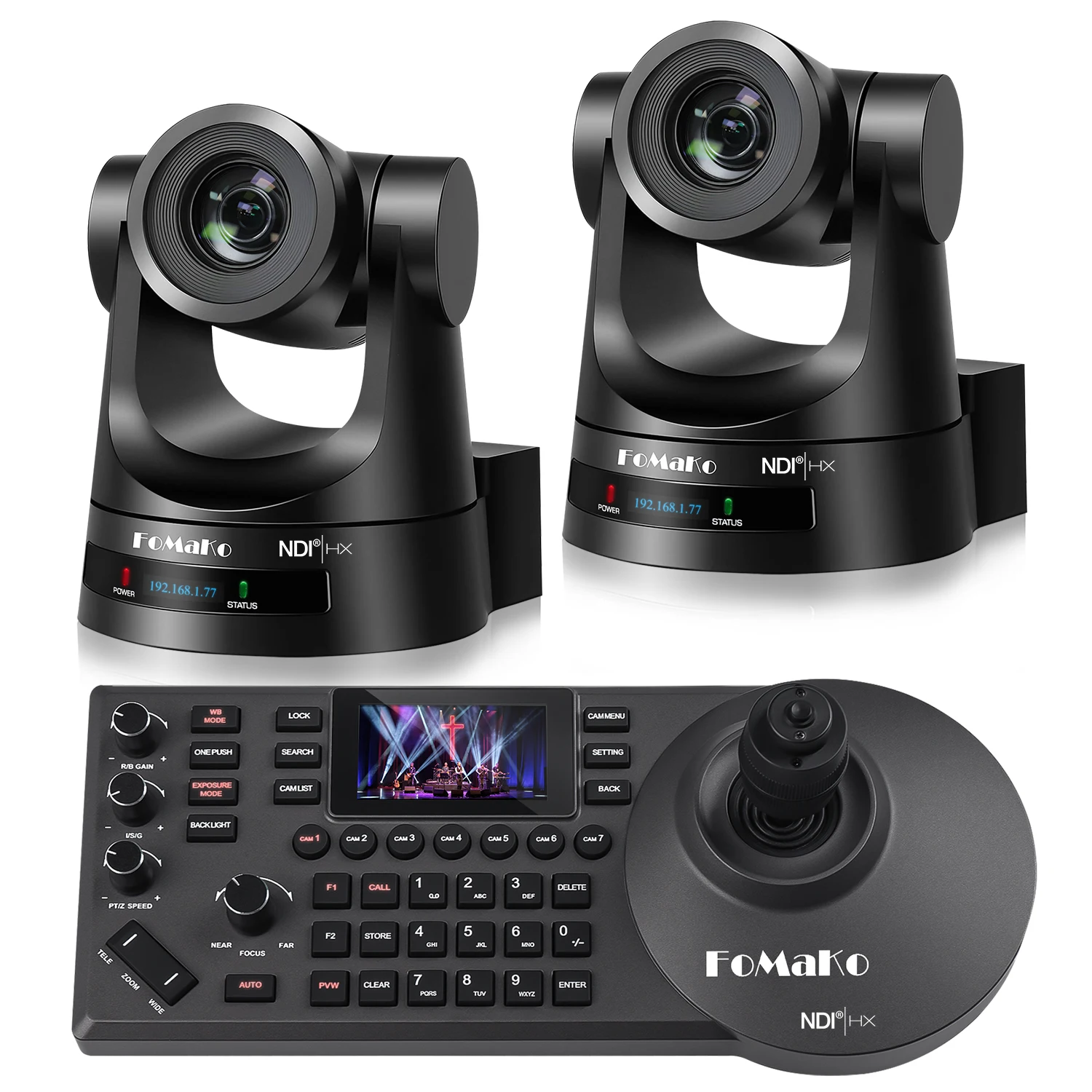 2024 MARCH EXPO BN202 NDI PTZ Camera Bundle 20X HD MI  IP PoE HDMI PTZ Camera Church Worship(2pcs)  PoE IP PTZ Camera Controller