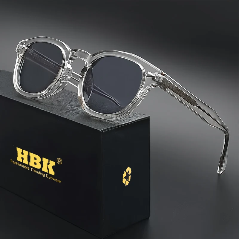 

HBK Retro Round Men Sunglasses Punk Propionic Acid Pin Temple Luxury Sun Glasses Women Sports Leisure Party Eyewear UV400