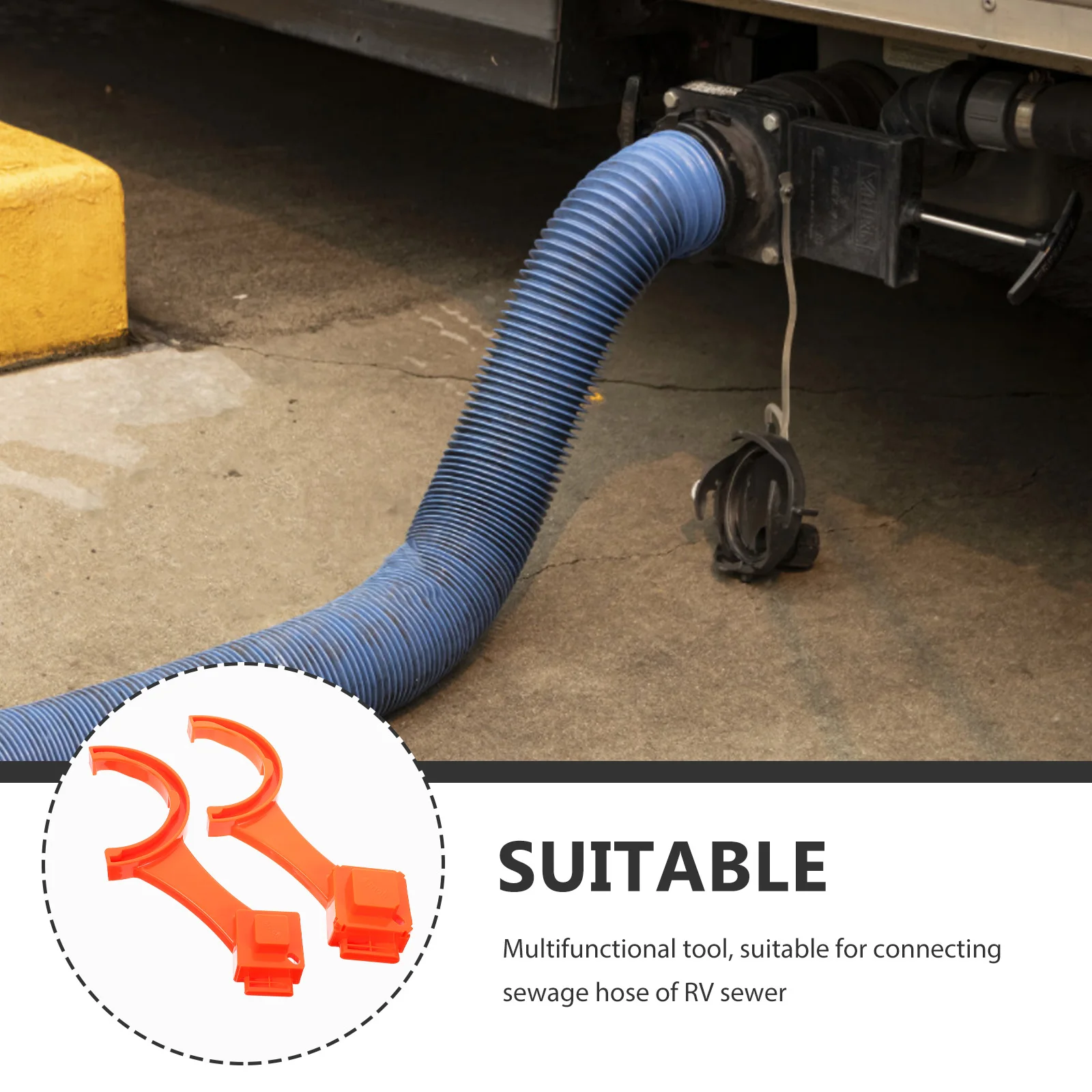 2 Stuks Rv Slangsleutel Cleanout Plug Spanner Tool Voor Reizen Trailer Rv Riool Slang Moersleutel Fittings Universele Abs Lug connector