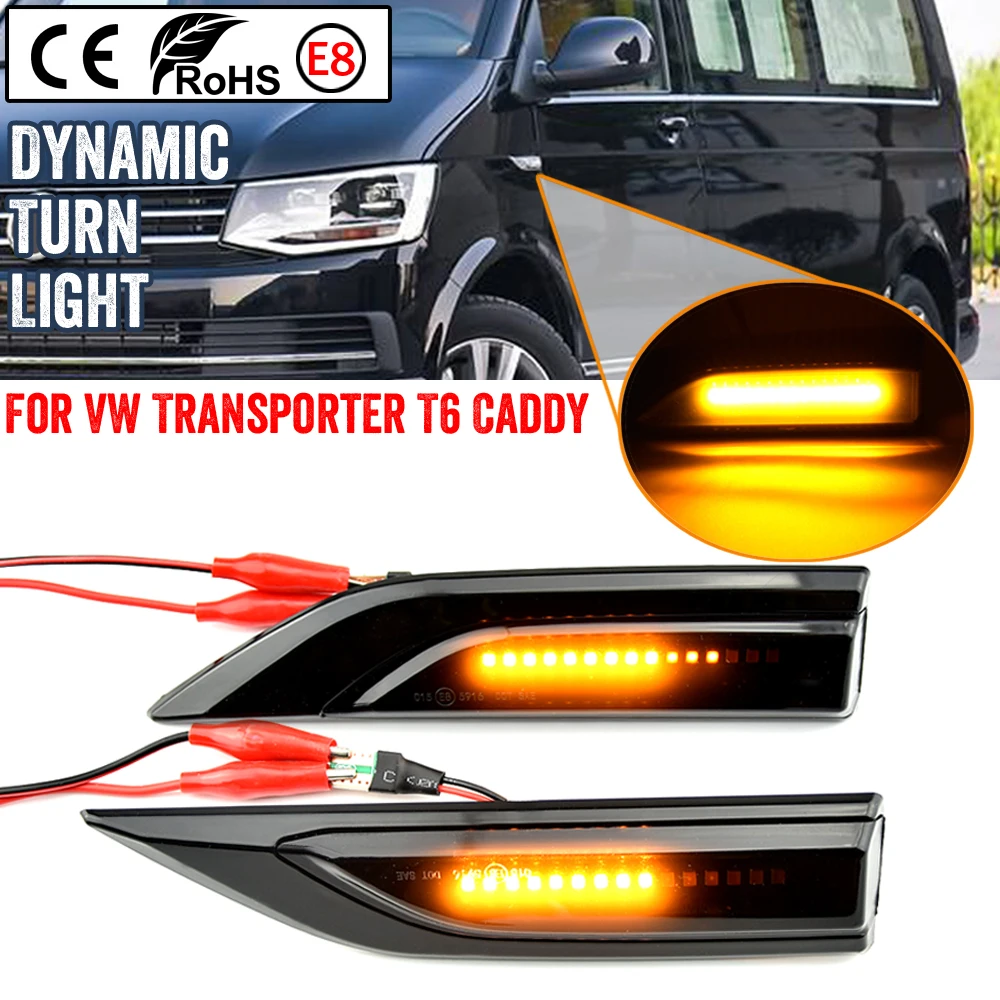 2X مؤشر الوامض الديناميكي الجانب ماركر بدوره مصباح إشارة لشركة فولكس فاجن الناقل T6 2015-2019 لشركة فولكس فاجن مولتيفان T6 2015-2019