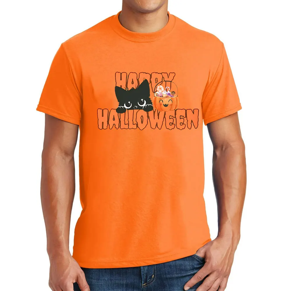 

Kitty Halloween T-Shirt Trick or Treat T-shirt Comfy and Trendy Tees Kitty Cat Tshirt Cotton Women Clothing Halloween Pumpkin