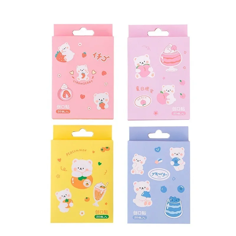 20Pcs Waterproof Breathable Cute Cartoon Adhesive Bandages First Aid Bandaids Emergency Kit Wound Plaster for Kids