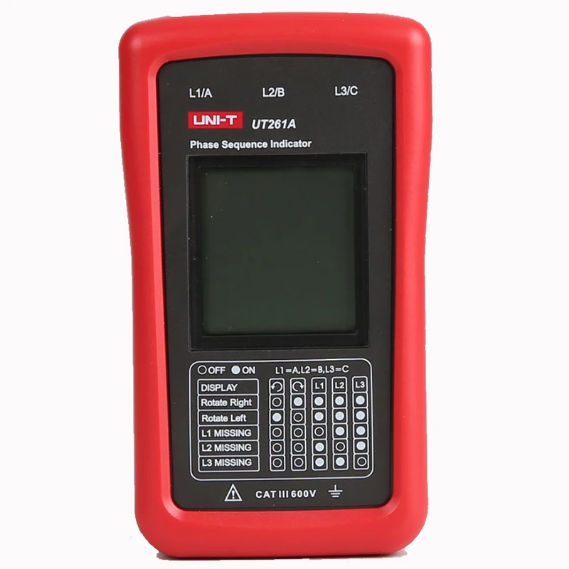UNI-T UT261A UT261B 3 المرحلة تسلسل متر المرحلة المفقودة موتور دوران مؤشر التيار المتناوب الجهد تردد المرحلة تسلسل الكاشف