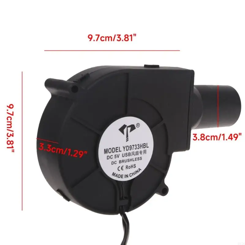 517A USB -питательный воздуходувка с шариковым подшипником для плавной регулируемой скорости ветра.