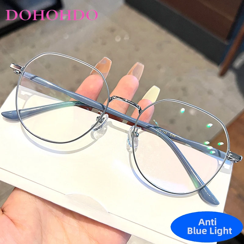 

Trendy Fashion New Luxury Brand Design Unisex Blue Light Round Frame Optical Glasses For Men Women Computer Classic Glasses Очки