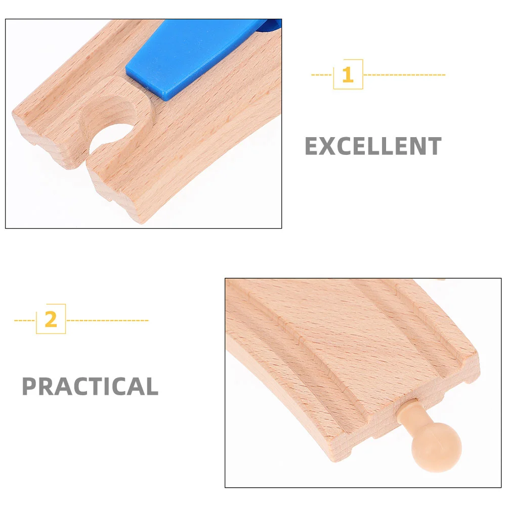 2 Pcs Track Accessories Train Tracks Curved Switch for Toy Wood Wooden Car Rolling Ball Plastic Puzzle Building Cubes Game